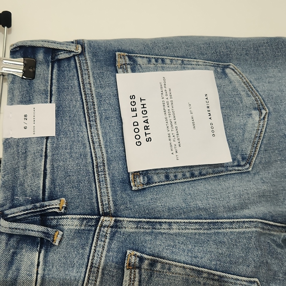 Good American Good Legs Straight Jeans in blue size 6 new with tag - Picture 12 of 17